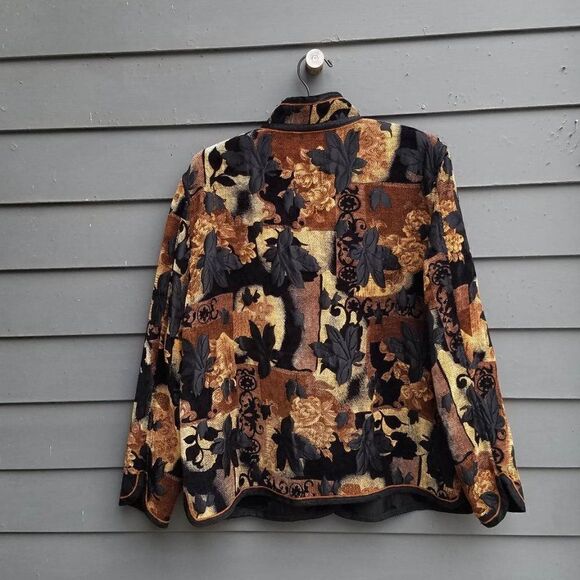Coldwater Creek Gold Black Tapestry Jacket size XL - Picture 8 of 12